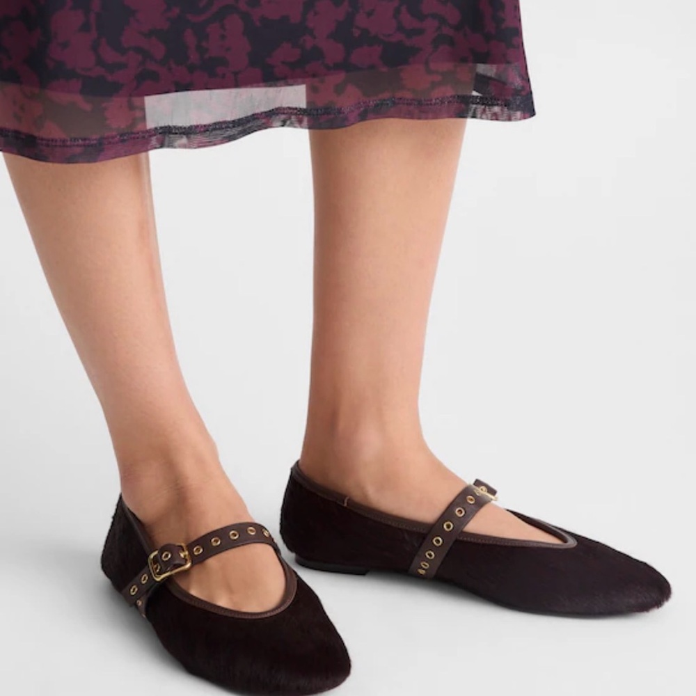MADEWELL SIZE 11 The‎ Remy Mary Jane Flat In Calf Hair Nx038 $168